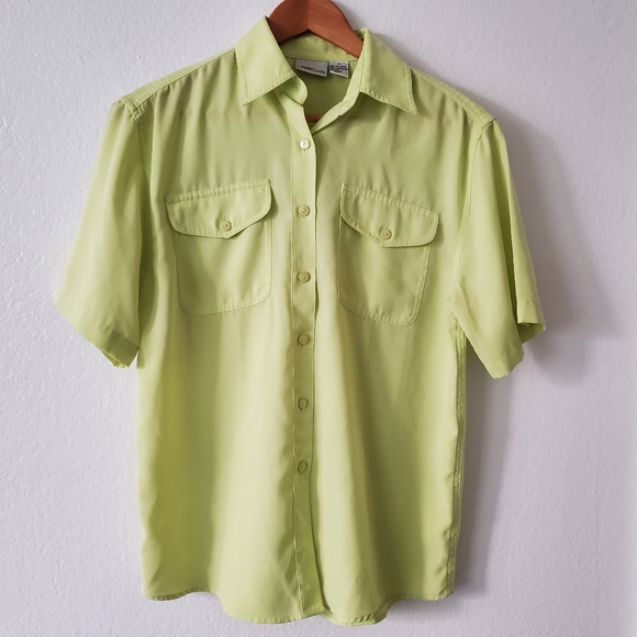 Green Button Down Top - Picture 1 of 5